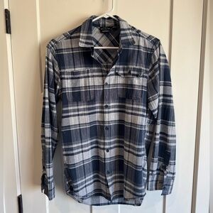 Burnside Blue and White Casual Button Down Shirt